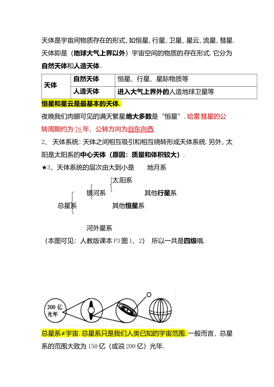 专题 宇宙、太阳与地球 高考地理测试全册练习题_第2页