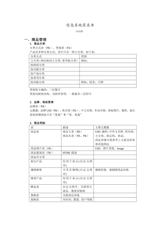 信息科技有限公司信息系统需求书