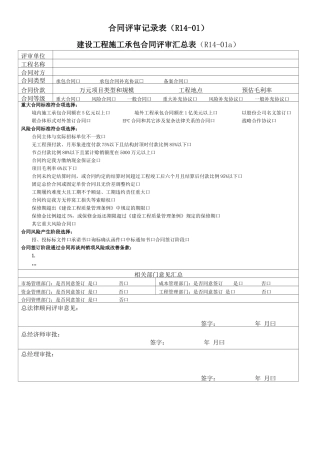 合同评审记录表