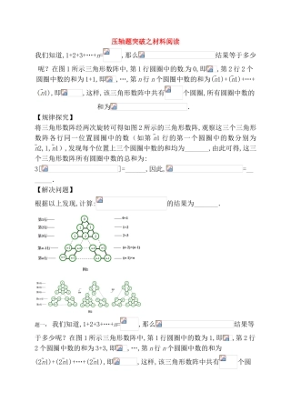 压轴题突破之材料阅读