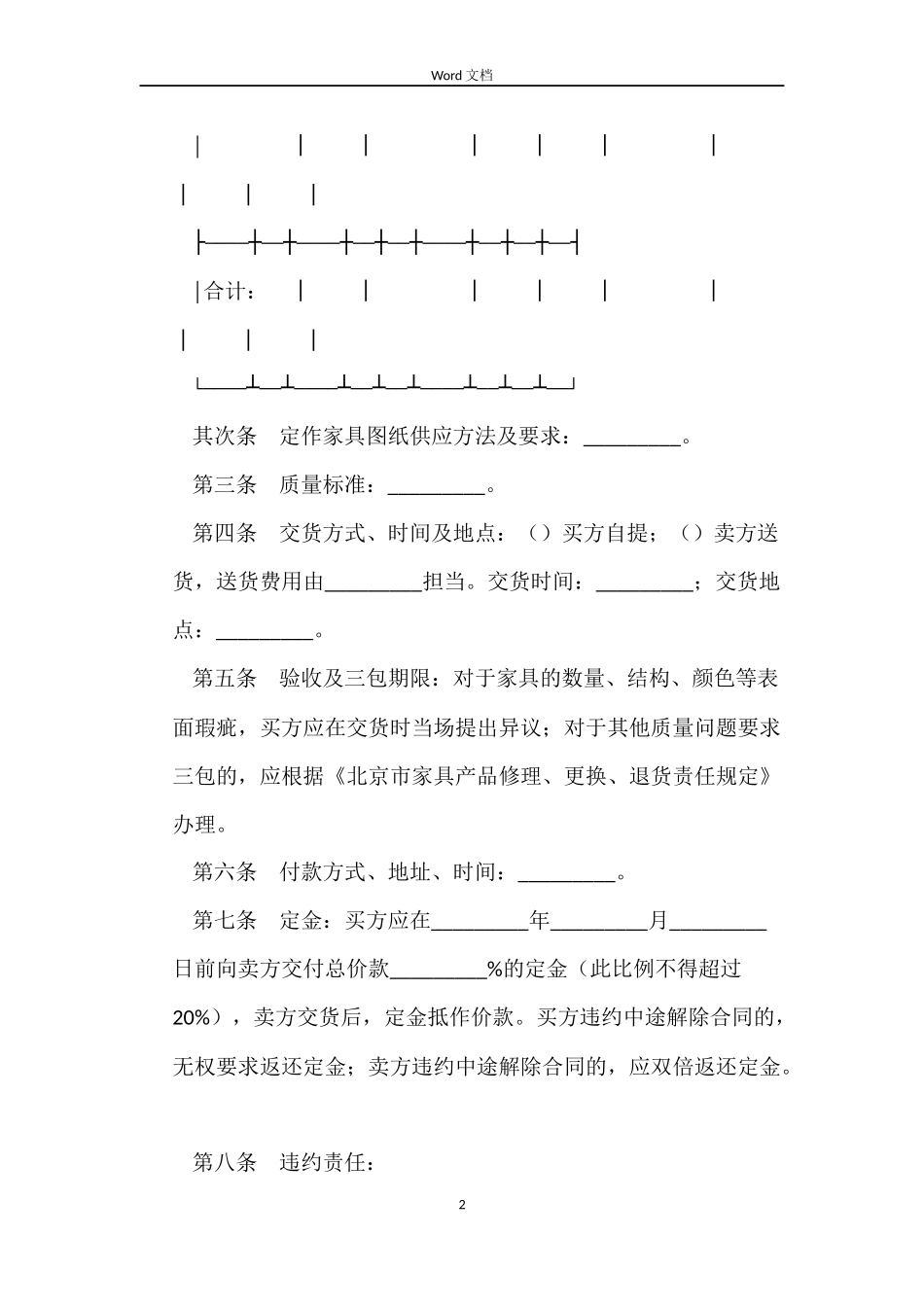 2022家具买卖合同_第2页