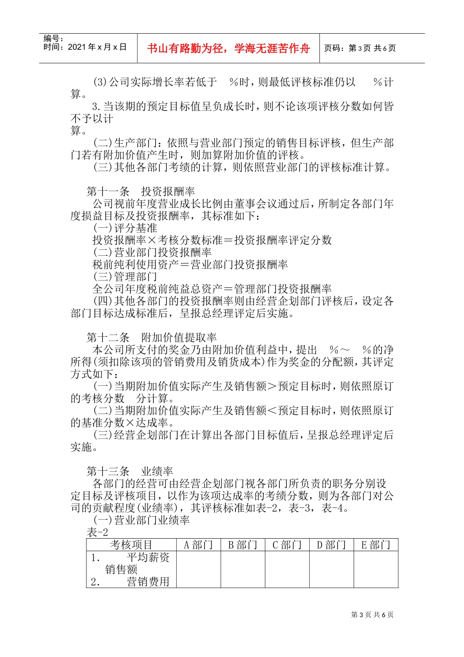 企业奖金管理制度_第3页