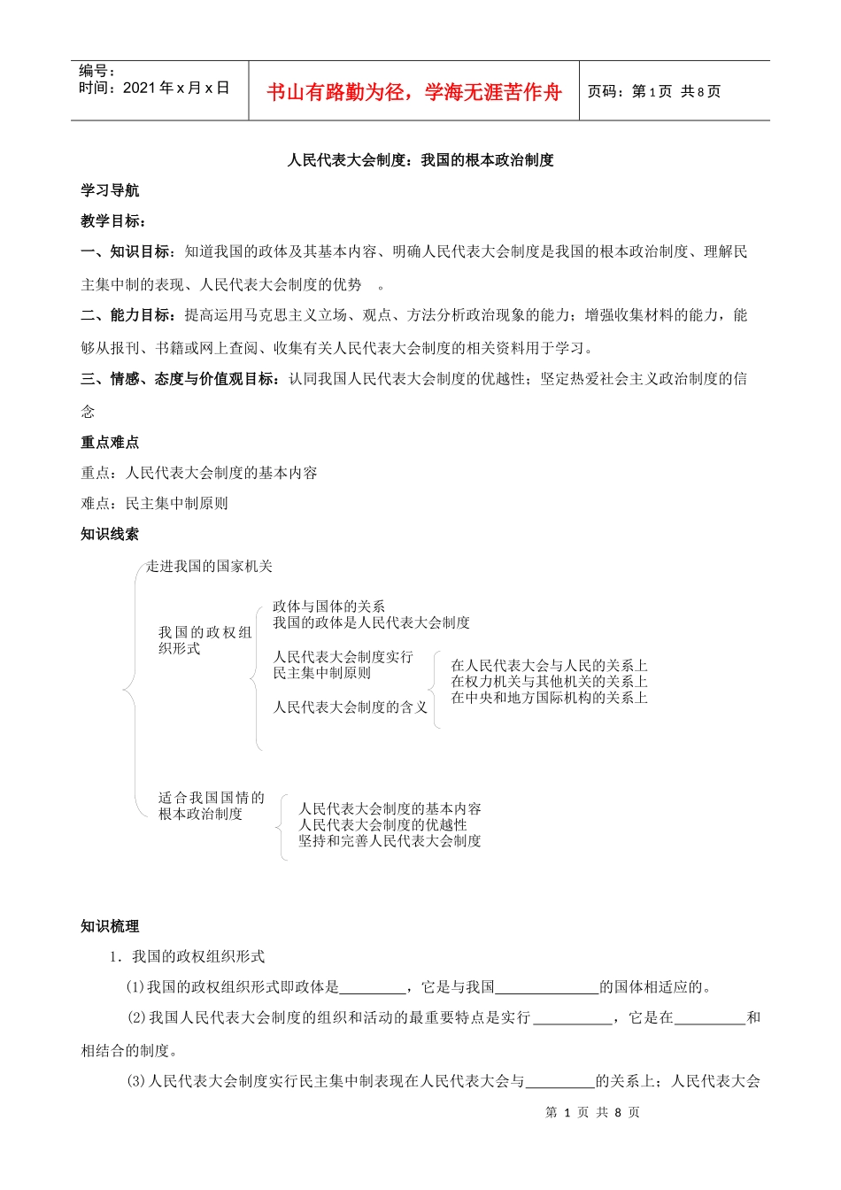 人民代表大会制度：我国的根本政治制度_第1页