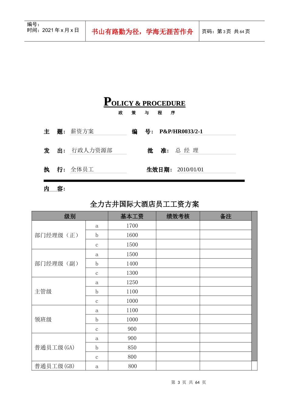 人力资源部管理制度及政策_第3页