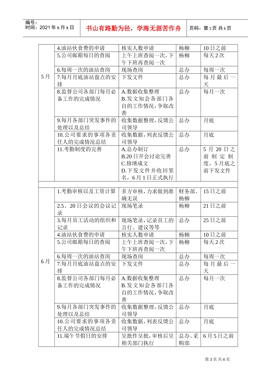 企业办公室年度工作计划_第3页