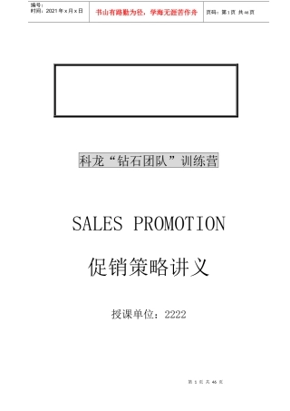 企业促销管理策略手册
