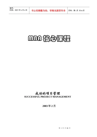 企业成功项目管理概述