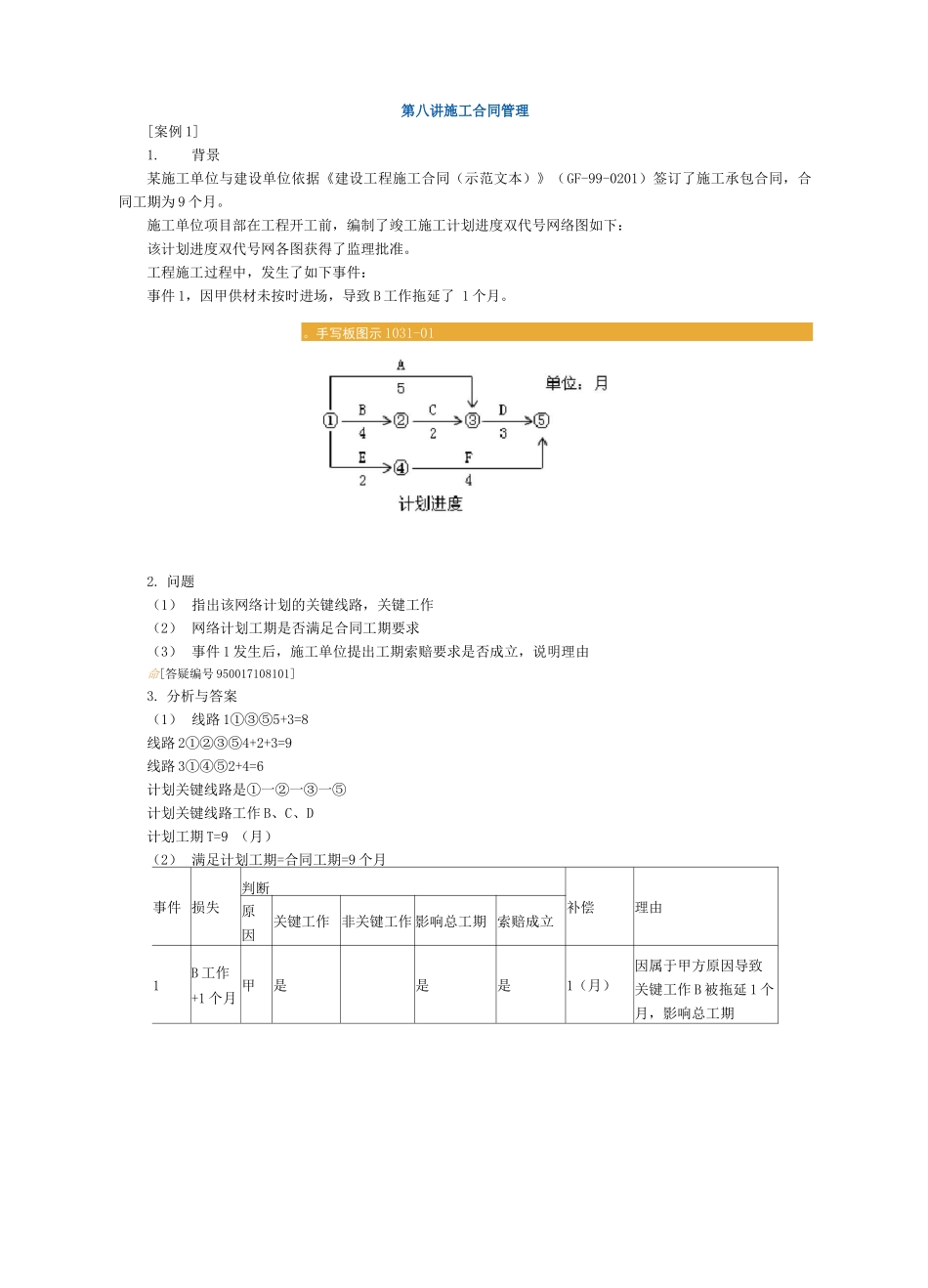 《建筑工程管理与实务》讲义第八讲 施工合同管理_第1页