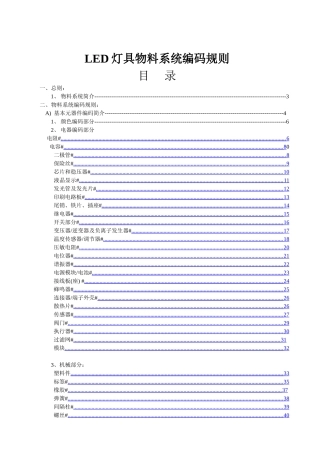 LED灯具物料系统编码规则