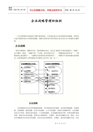 企业战略管理和组织