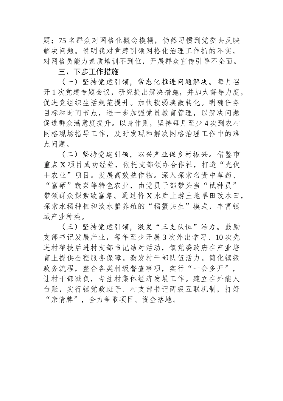 镇党委班子成员2023年度抓基层党建工作述职报告_第3页
