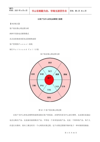 以客户为中心的电话销售管理流程