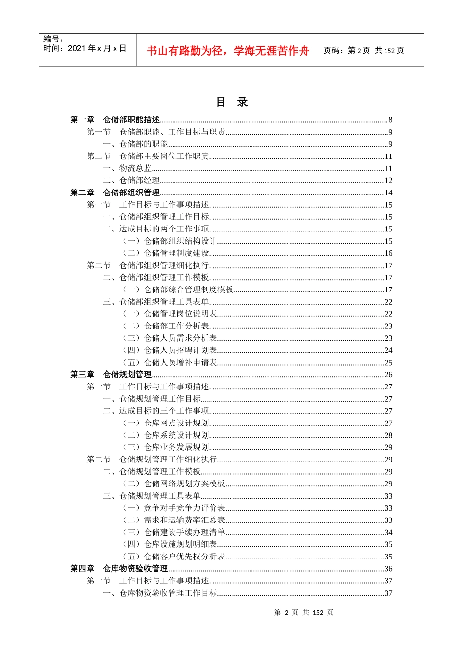 仓储管理职位工作手册_第2页