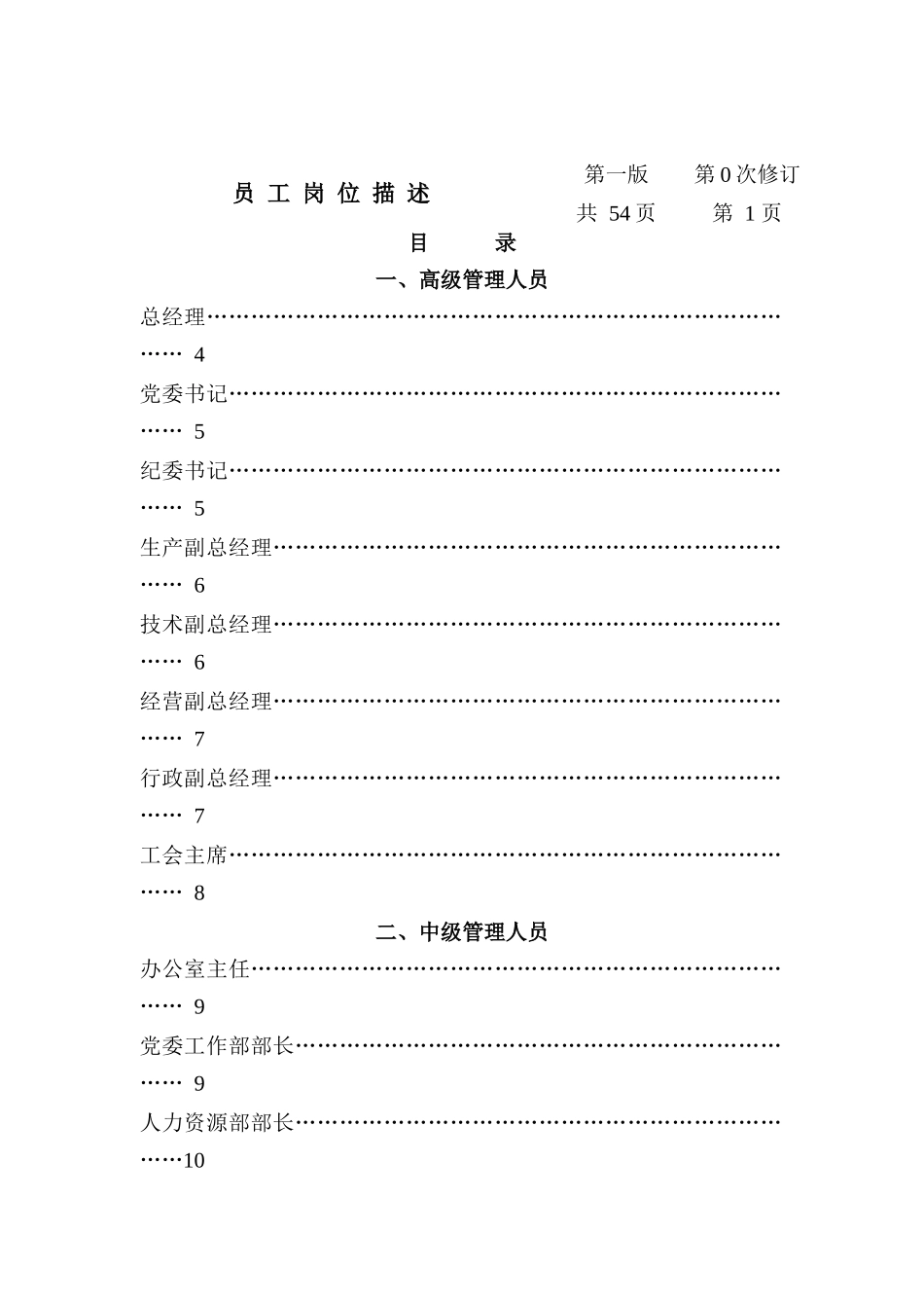 企业员工岗位描述手册_第1页