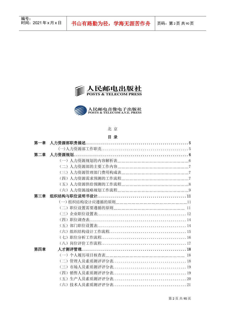 企业人力资源管理职位工作手册_第2页