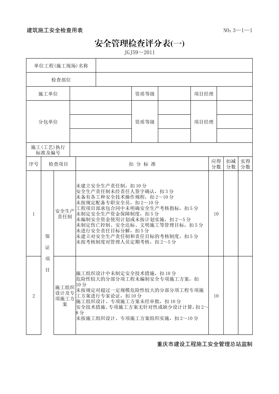 建筑施工安全检查用表梳理汇总_第2页