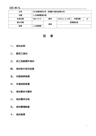 人力资源管理手册(DOC 48页)
