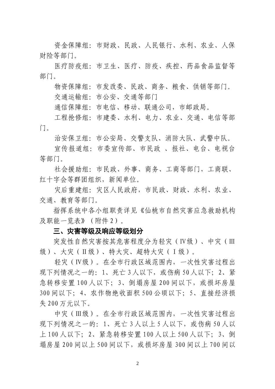 仙桃市自然灾害救助应急预案操作手册_第2页