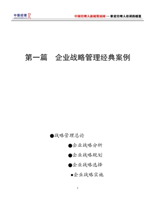 企业战略管理实用案例