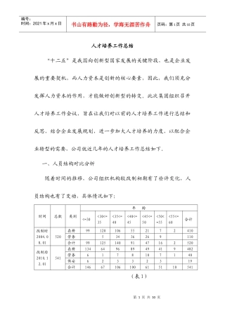 人才培养工作总结