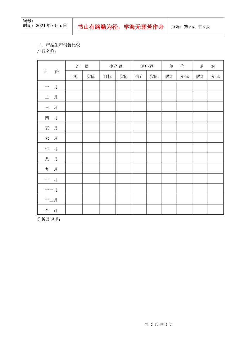 企业年度报告模板_第2页