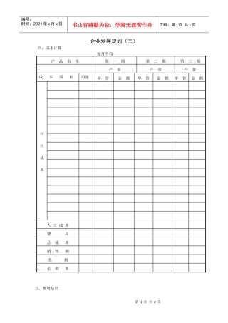 企业发展规划（二）
