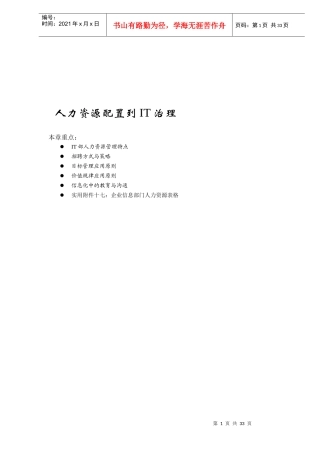 人力资源配置到IT治理（DOC 32）