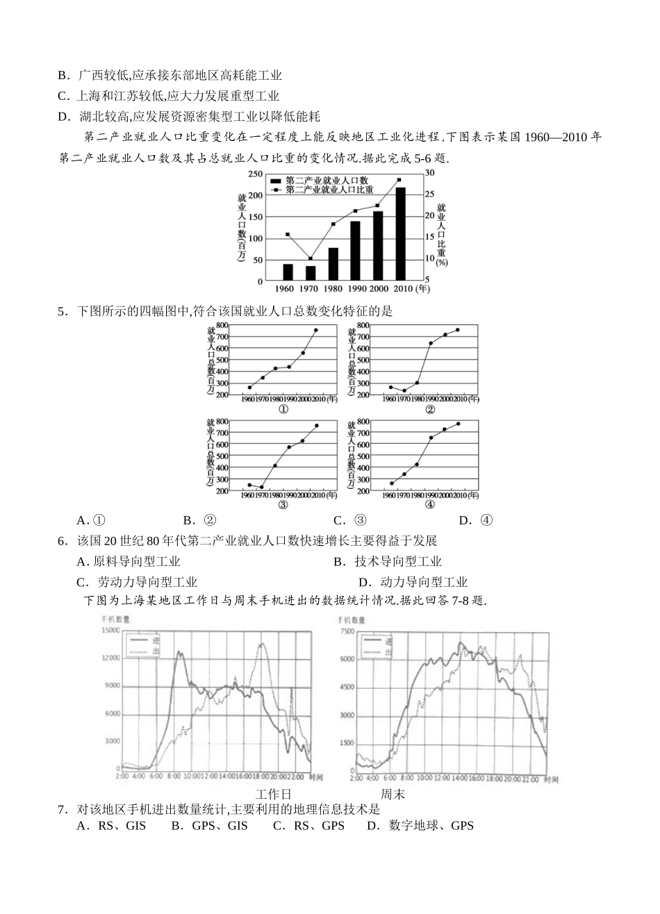 2024年下期衡阳市八中高二六科联赛地理试题_第2页