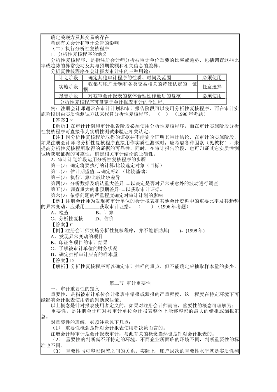 企业审计计划、重要性及审计风险分析_第2页