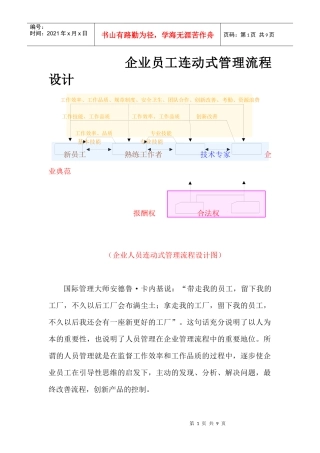企业员工连动式管理流程设计