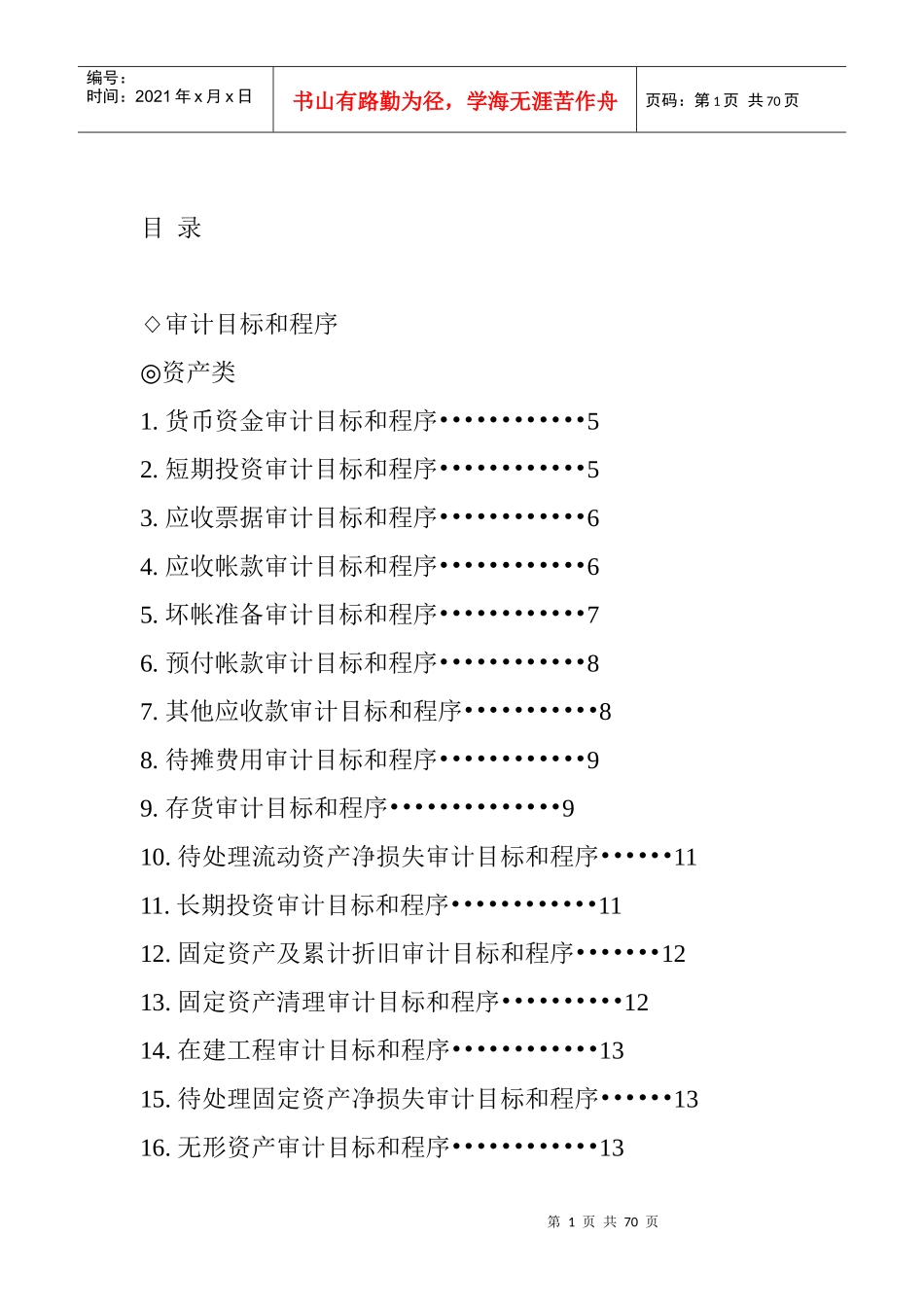 企业审计目标和资产管理讲义_第1页