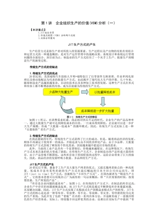 第1讲 企业组织生产的价值(VSM)分析知识点梳理汇总