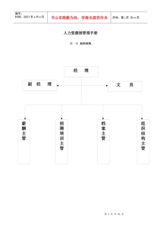 人力资源部管理手册(DOC 44页)