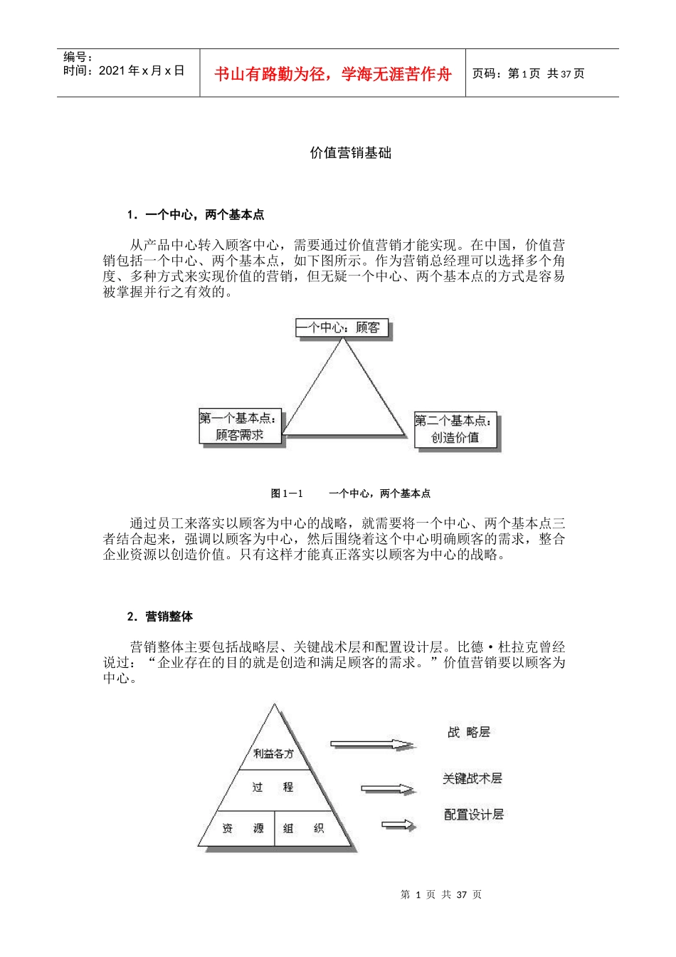 以顾客为中心的价值营销基础_第1页