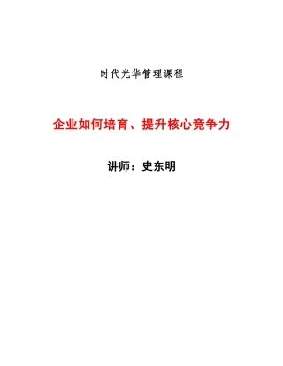 企业如何培育与提升核心竞争力(doc 72页)