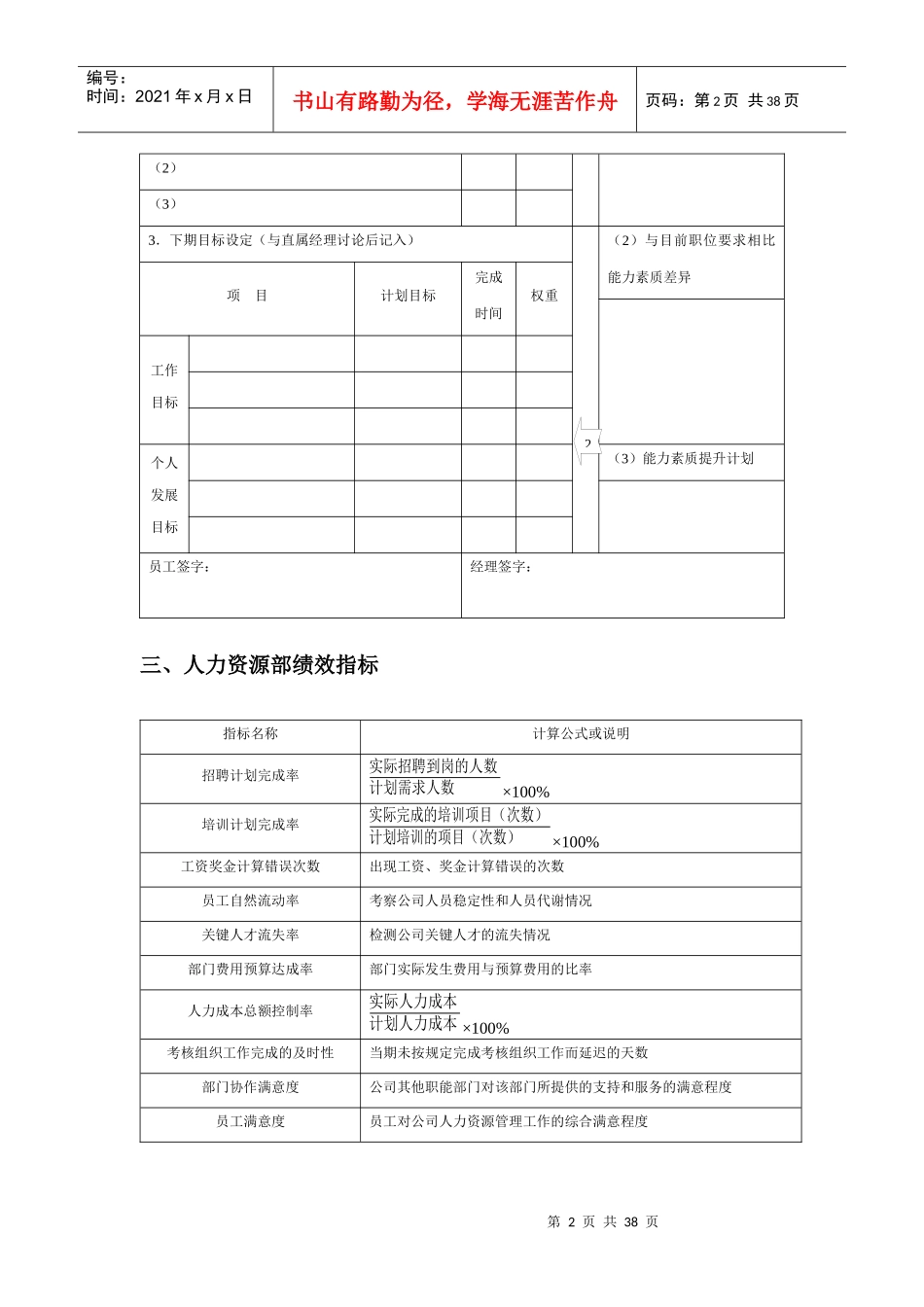 人力资源部规范化管理工具箱(DOC 37页)_第2页