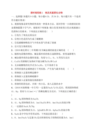 课时规范练测试题  钠及其重要化合物