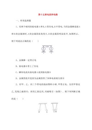 第十五章电流和电路
