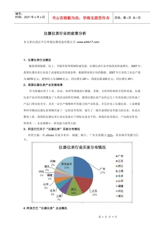 仪器仪表行业的前景分析