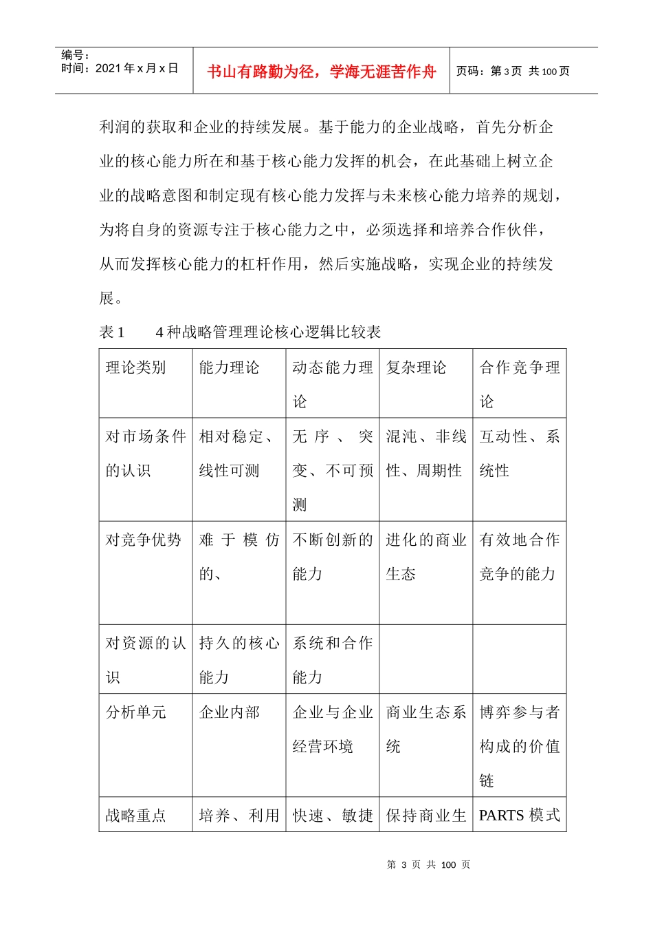 企业战略管理理论核心逻辑分析_第3页