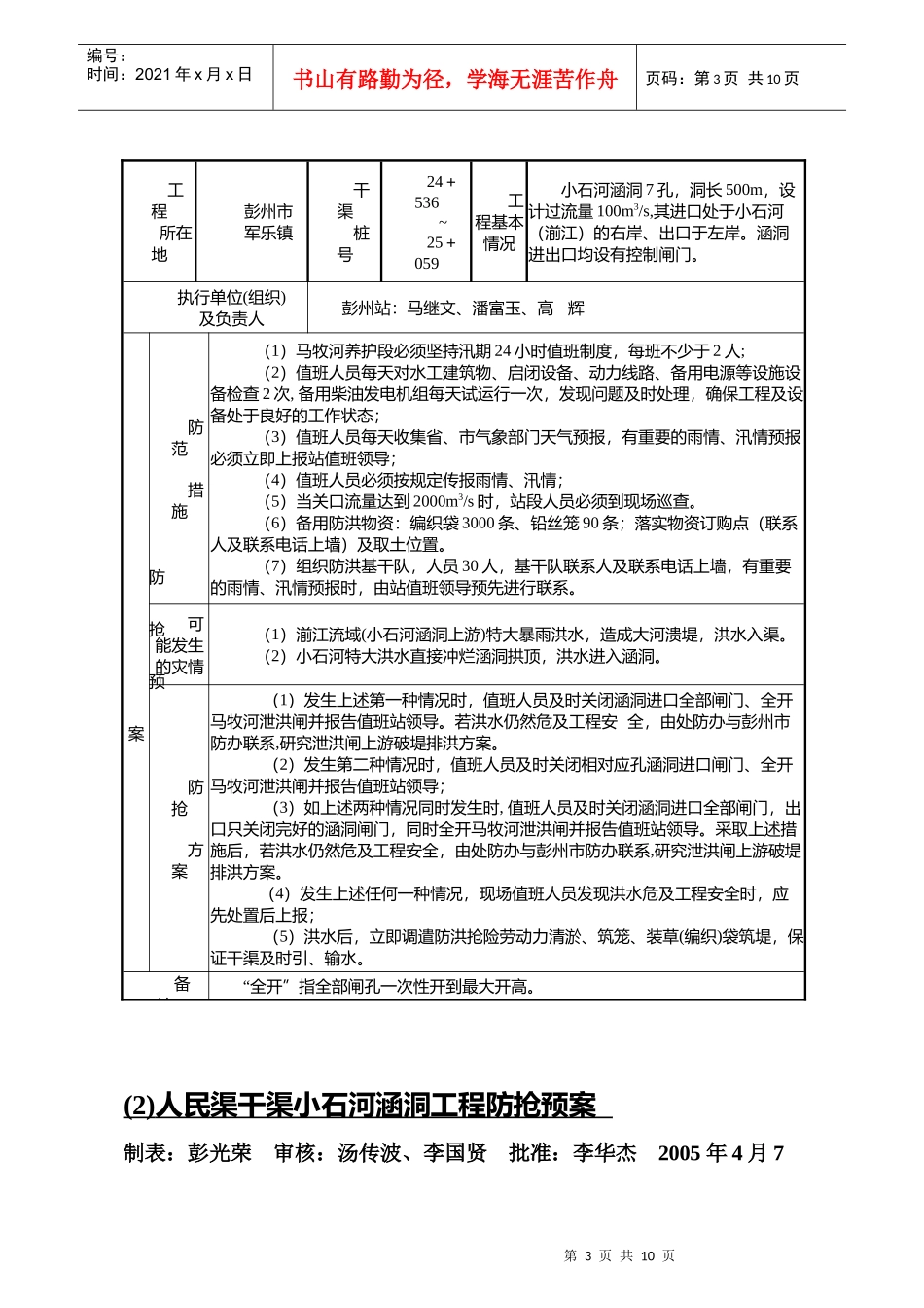 人民渠一处灌区防汛预案_第3页