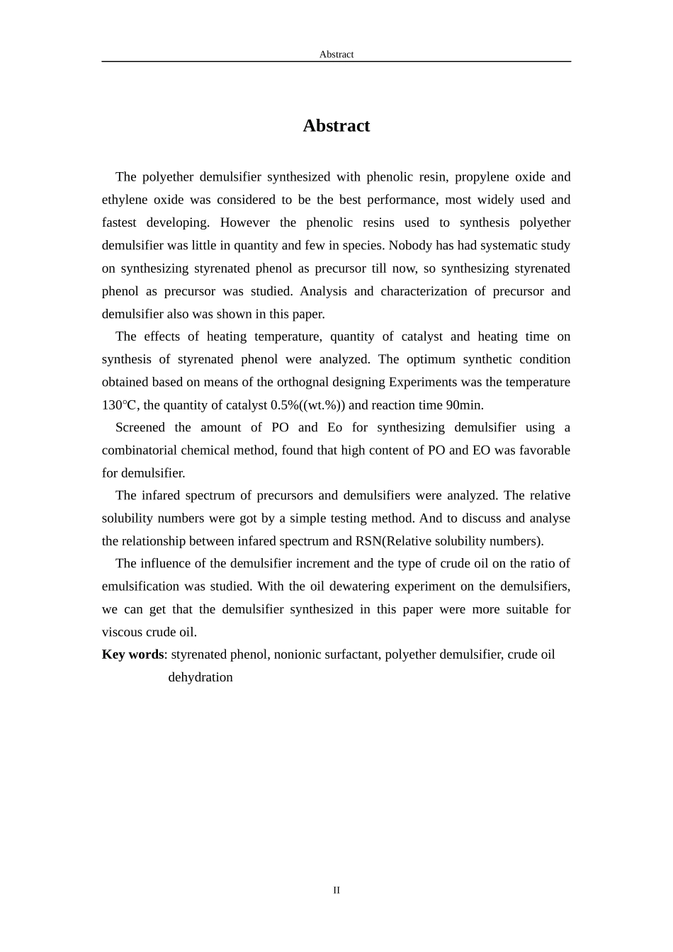 以苯乙烯化苯酚甲醛树脂作为前聚体合成破乳剂_第2页