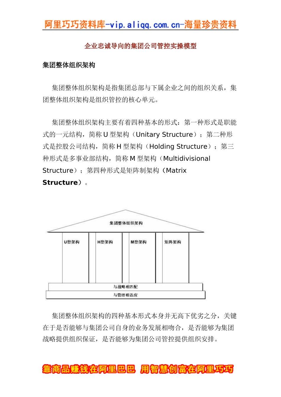 企业忠诚导向的集团公司管控实操模型_第1页
