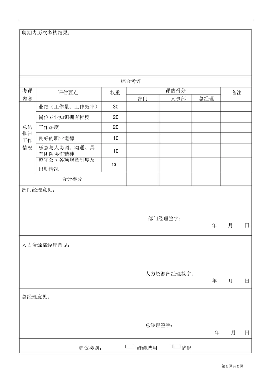 劳动合同续签审批表[1]_第2页
