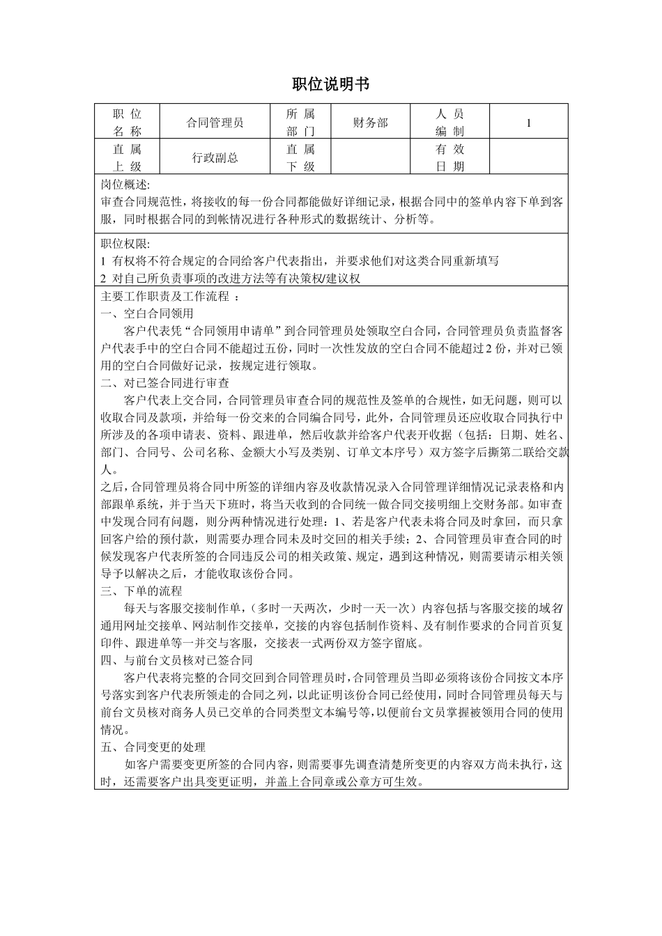 合同管理员职位说明书_第1页