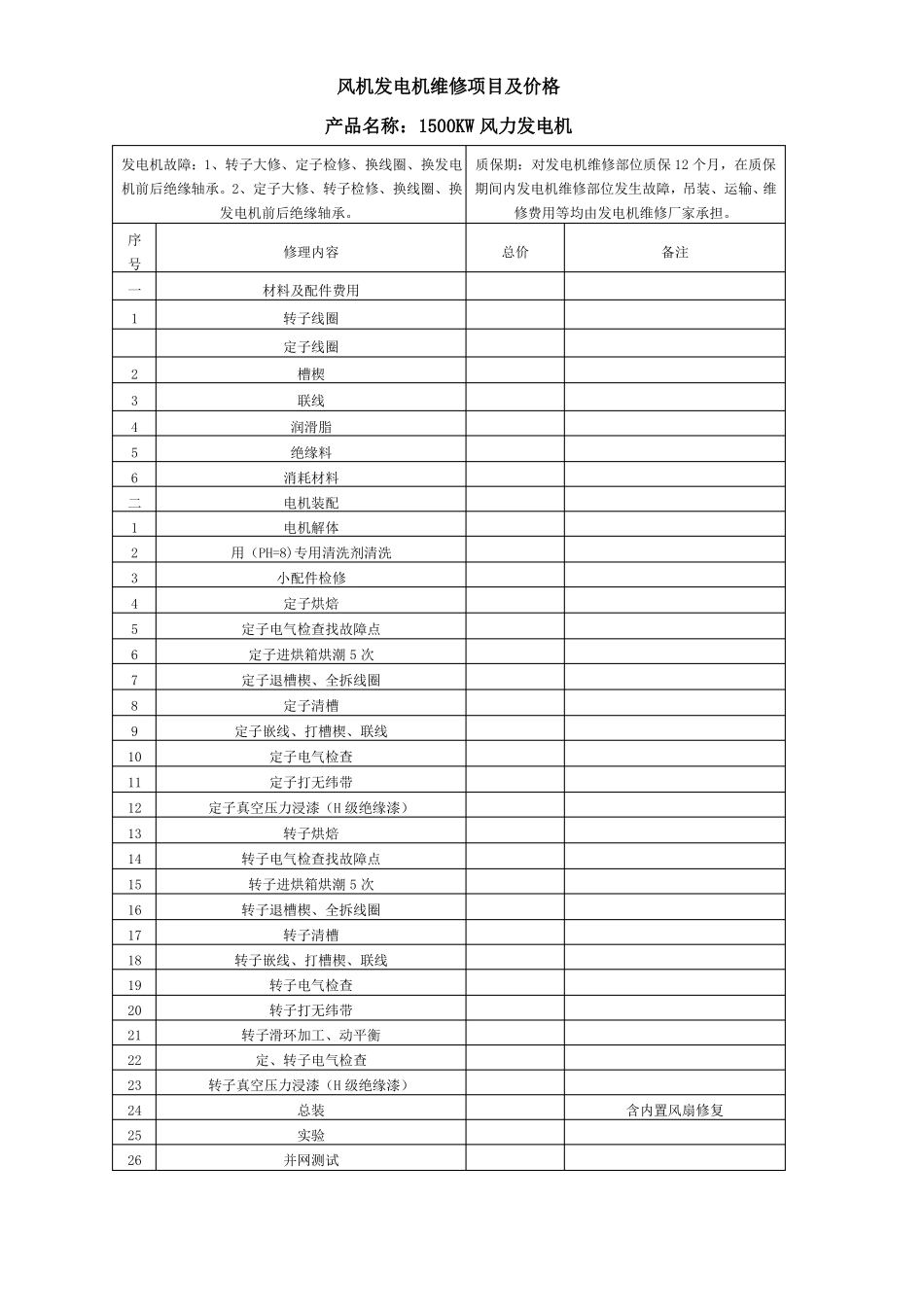 风电场风机组发电机维修合同_第3页