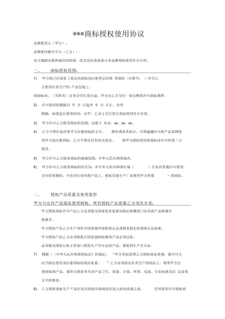 品牌授权合同