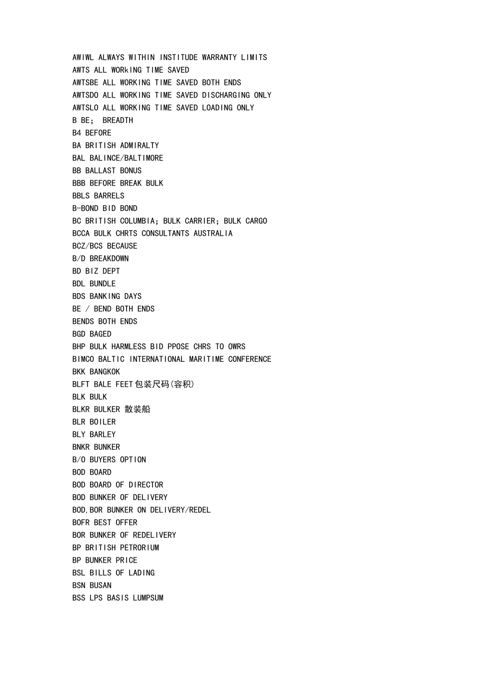 租船合同的常用缩略语_第3页