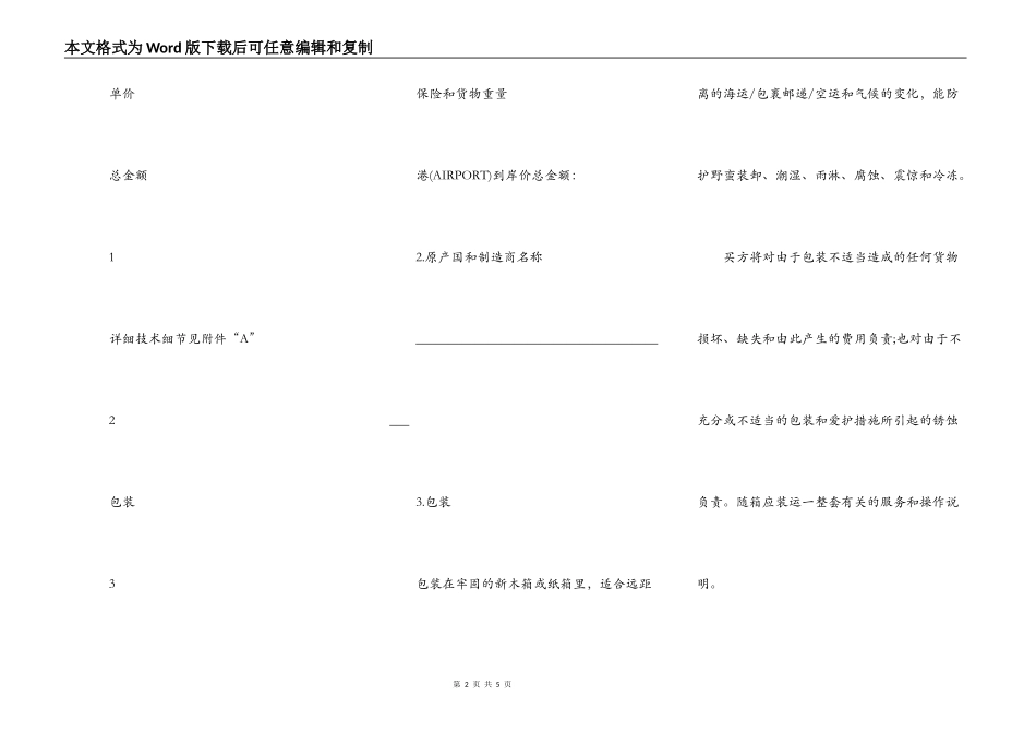 货物买卖(CIF条款)合同格式_第2页