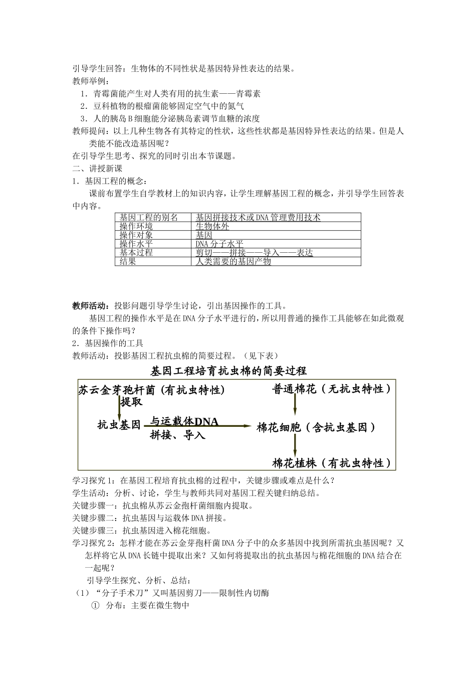 高中生物选修课《现代生物科技专题》（人教版选修3）教案_第2页